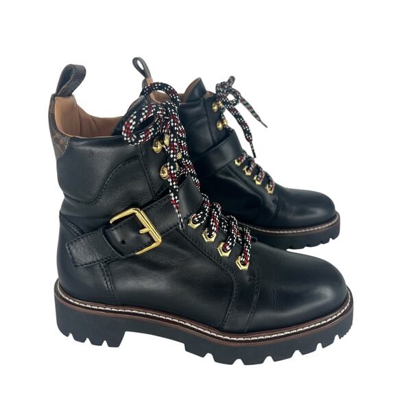 Louis Vuitton Calfskin Territory Ranger Combat Boots in Black - Picture 5 of 16
